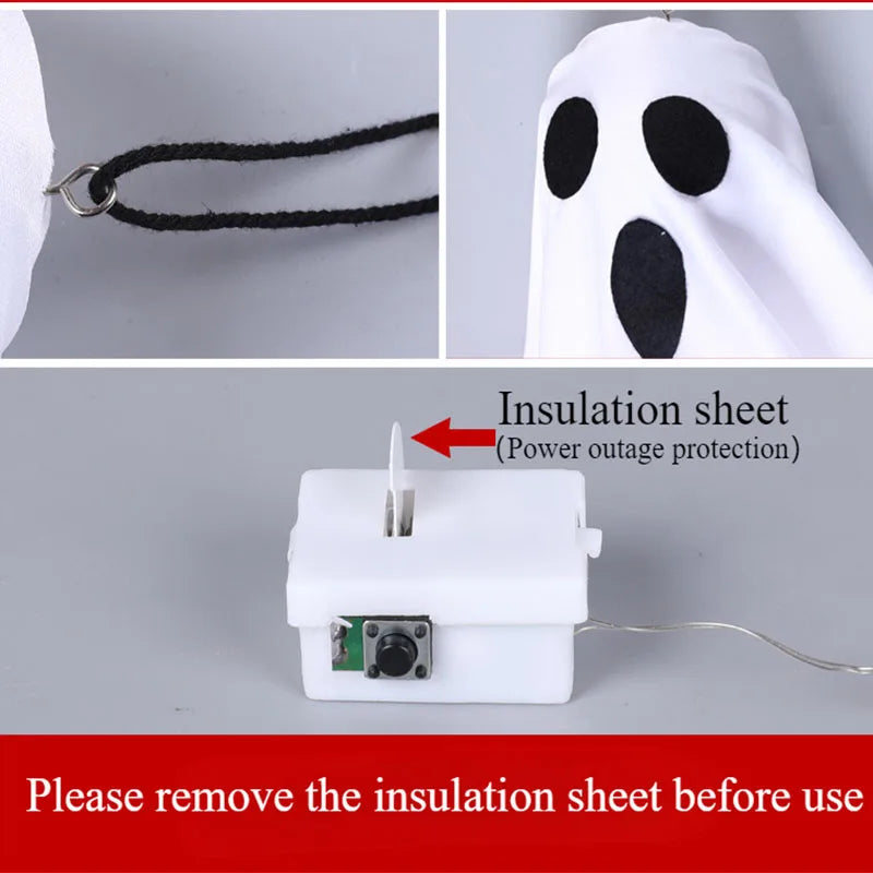 2026 LED Glow Ghost Party Halloween Decoration for Home Indoor Outdoor Haunted House Bar Hanging Horror Props with Lights